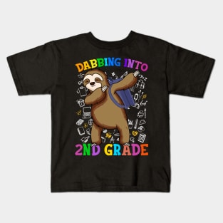 Dabbing Into 2nd Grade Sloth Shirt Back To School Gifts Kids T-Shirt